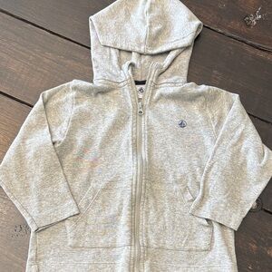 Petit Bateau Light Gray Zip Front Hoodie